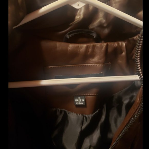 Brand New Ladies Brown Leather Jacket Size Medium - Picture 4 of 11